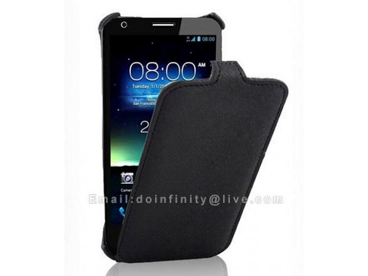 Фирменный оригинальный вертикальный откидной чехол-флип для Asus Padfone E A68M черный кожаный..