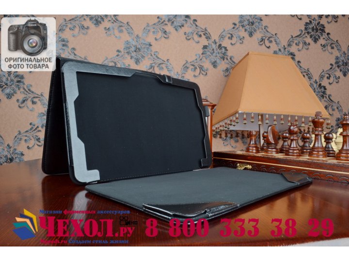 Фирменный чехол-футляр для ASUS T300CHI-FH011H с отделением под клавиатуру /док станцию черный кожаный..