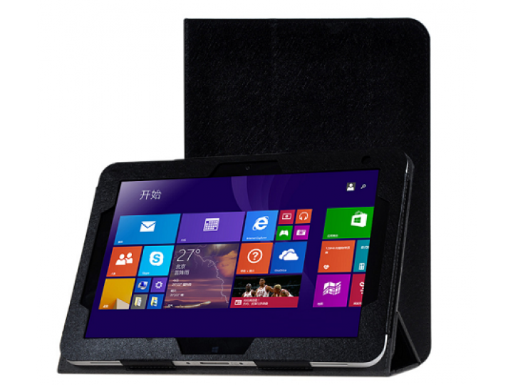 Фирменный чехол-футляр-книжка для HP ElitePad 1000 (G2) 10.1) черный кожаный..