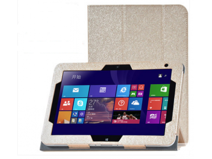 Фирменный чехол-футляр-книжка для HP ElitePad 1000 (G2) 10.1 золотой кожаный..