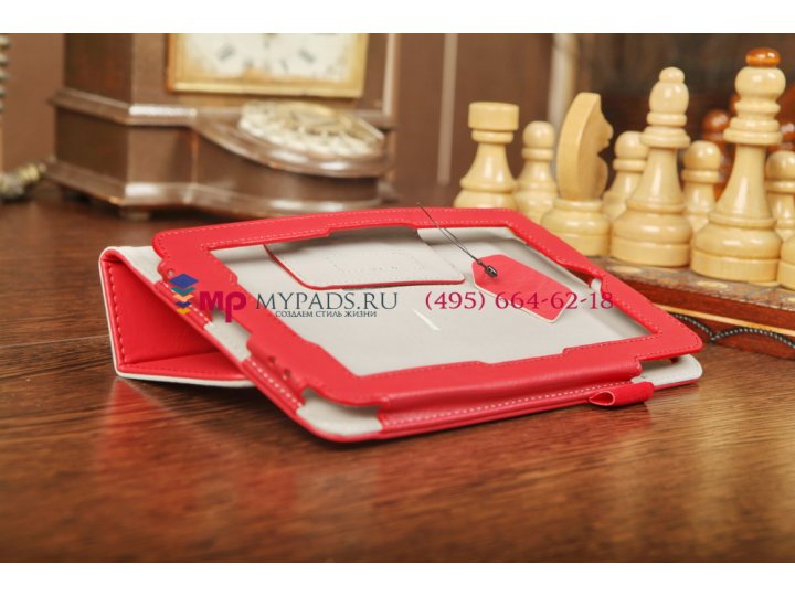 Чехол-обложка для HP Slate 7 красный кожаный..