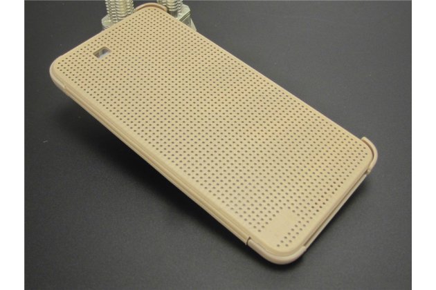 Фирменный оригинальный официальный умный чехол Dot View flip case для HTC One E9 Plus/E9+ plus dual sim золотой