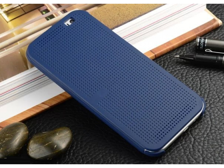 Мультяшный чехол с прогнозом погоды для HTC One E9 Plus/E9+ plus dual sim синий в точечку с дырочками прорезин..