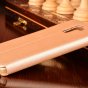 Фирменный чехол-книжка для Huawei Honor 7 золотой с окошком для входящих вызовов и свайпом водоотталкивающий
