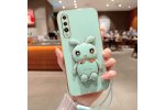 Чехол MyPads для Huawei P20 Pro, с подставкой в виде кролика, зеленый