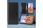 Чехол книжка MyPads для ZTE Libero 5G с карманом для фото и карт, противоударный, черный, искусственная кожа