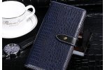 Фирменный роскошный эксклюзивный чехол для ZTE Blade A5 (2019) с фактурной прошивкой рельефа кожи крокодила с застежкой и визитницей женский мужской синий