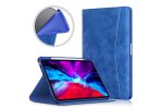 Премиальный чехол MyPads «Retro Premium» для Apple iPad Pro 11.0 2020 / 2021 (MHRA3 / 53) (MHWC3 /E3 /63 /93) (MHQU3 /W3 /Y3) ( MXDC2 ,MY2V2 ,MXE52) из качественной импортной эко-кожи с отделением для банковских карт и визиток Ретро синий